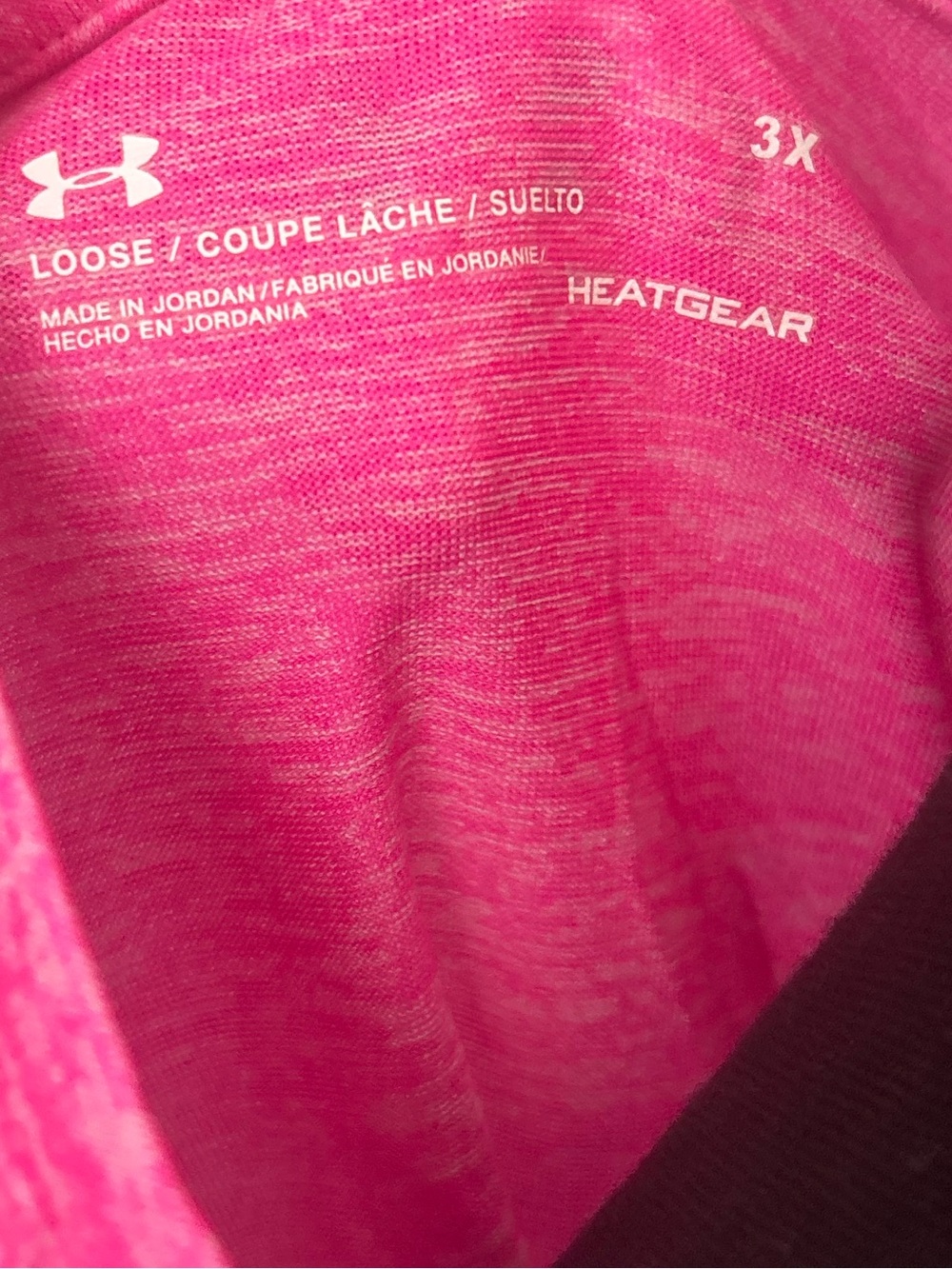 Under Armour Pink Heathered V-Neck Performance Tee Loose Fit Size XXL/3XL - Picture 8 of 8